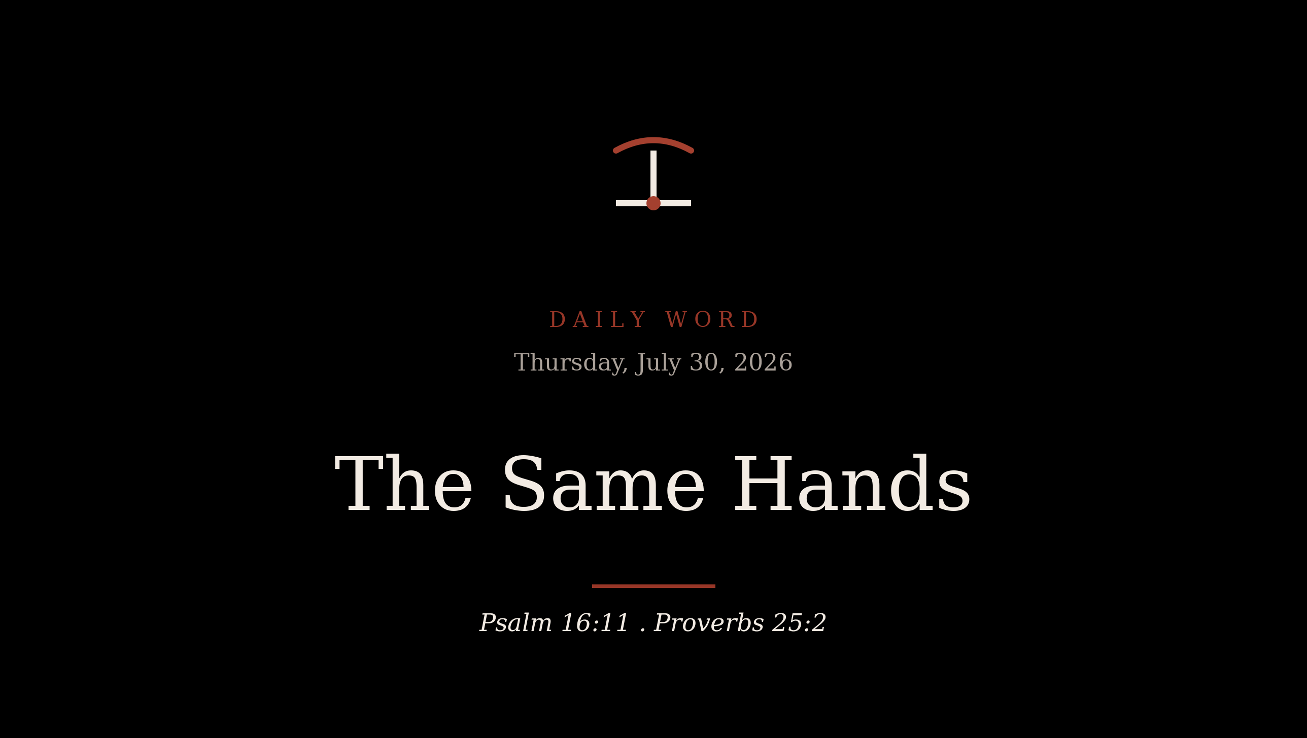 The Same Hands Daily Word card for Thursday, July 30, 2026