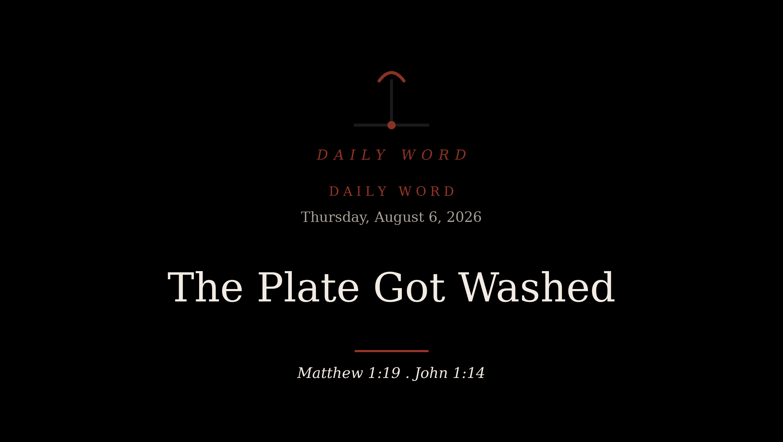 The Plate Got Washed Daily Word card for Thursday, August 6, 2026