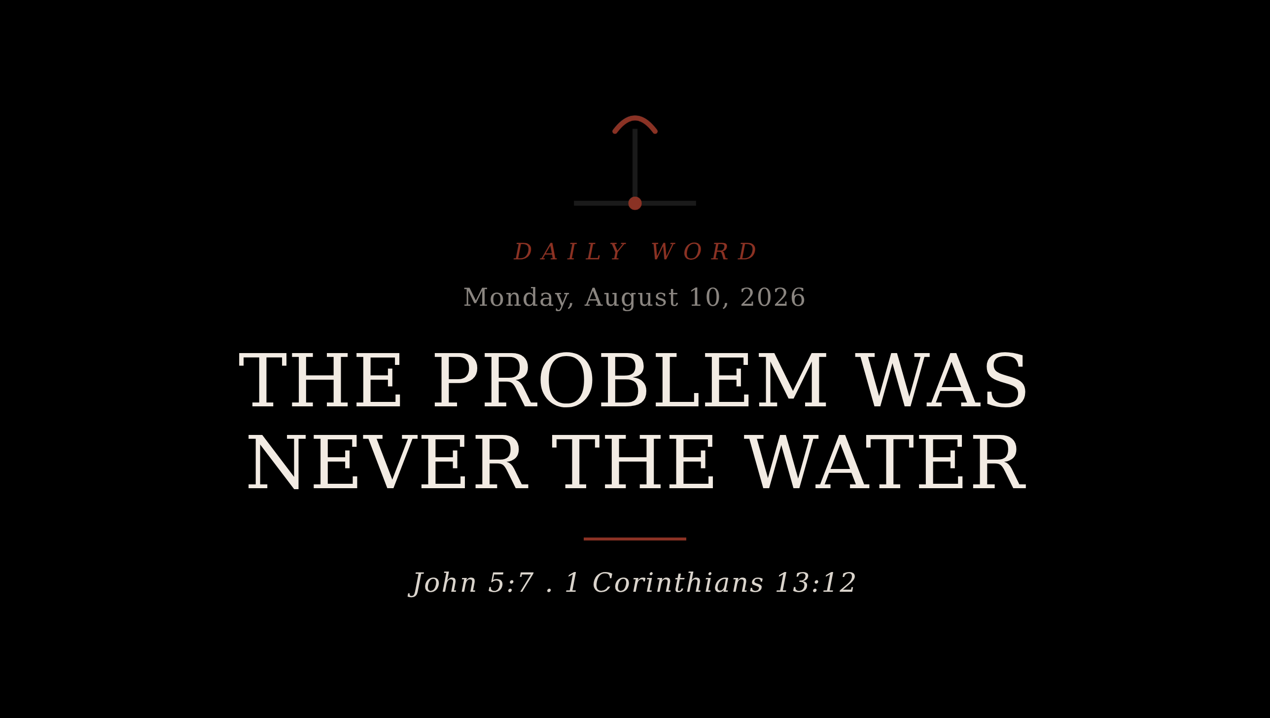 The Problem Was Never the Water Daily Word card for Monday, August 10, 2026