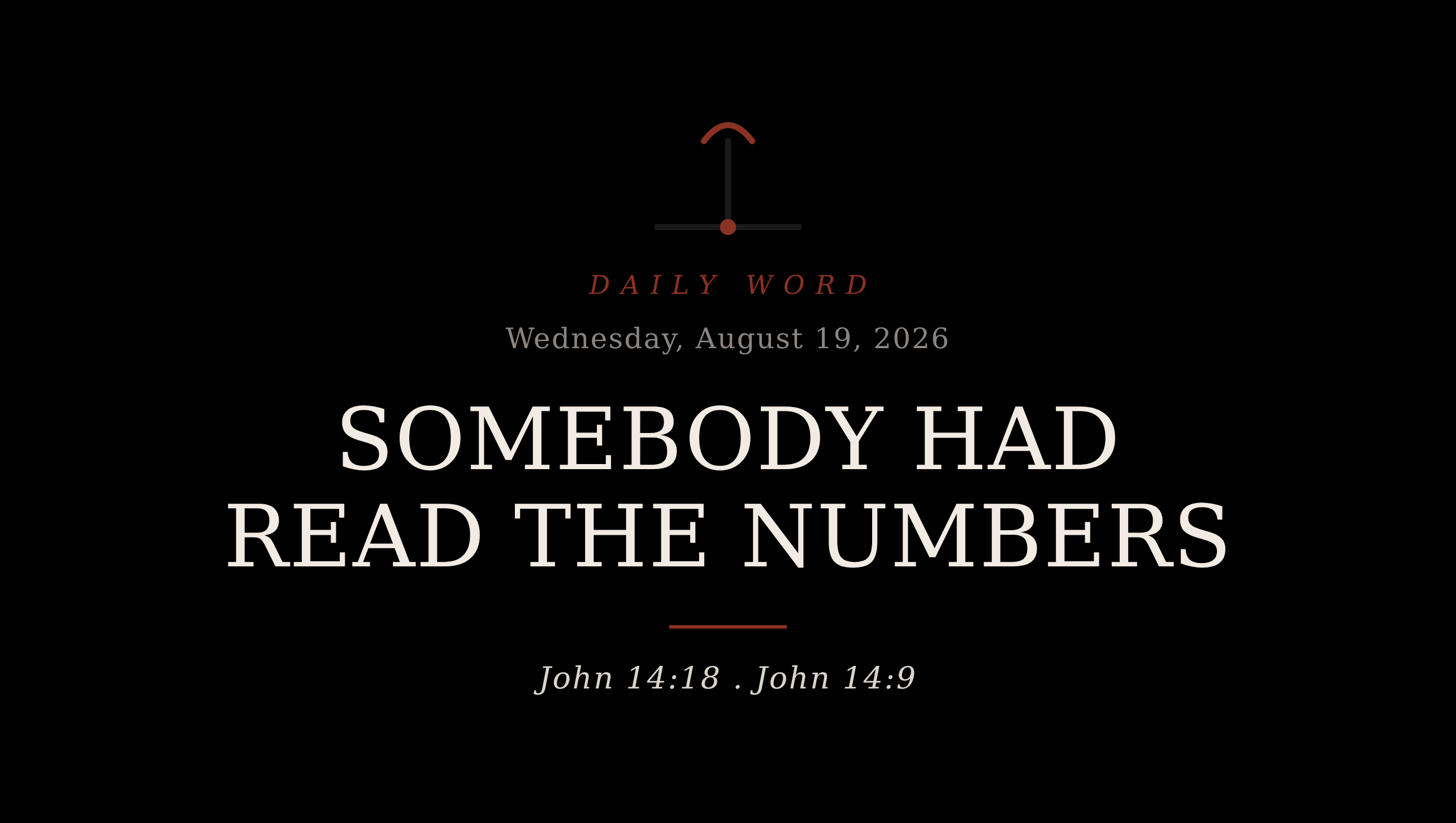 Somebody Had Read the Numbers Daily Word card for Wednesday, August 19, 2026