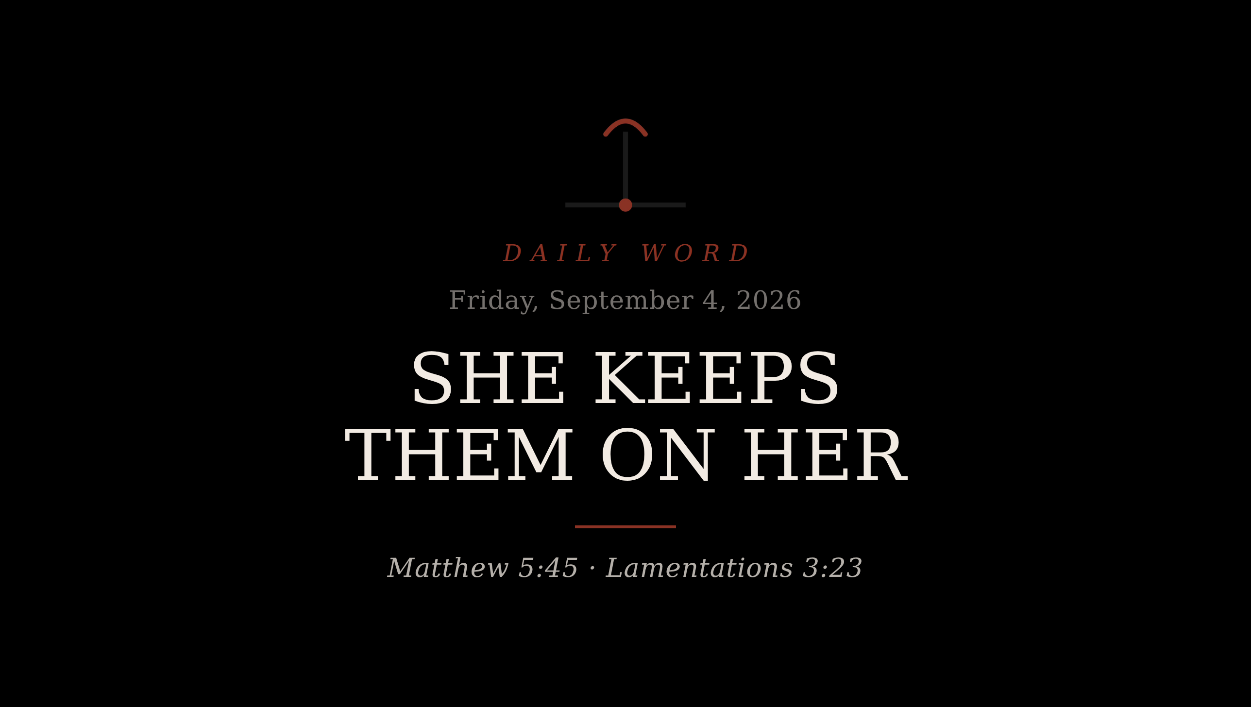 She Keeps Them on Her Daily Word card for Friday, September 4, 2026