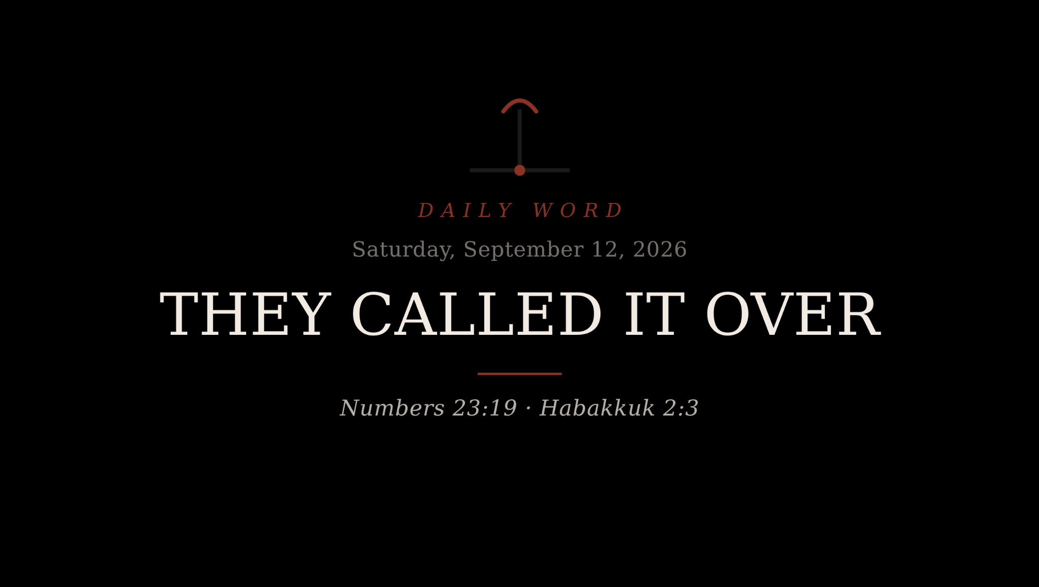 They Called It Over Daily Word card for Saturday, September 12, 2026