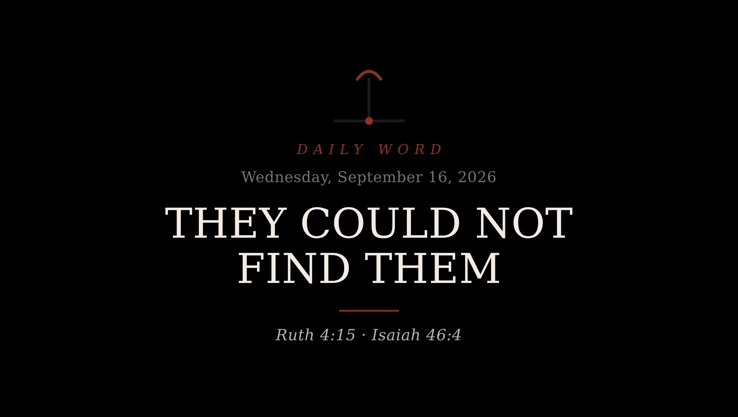They Could Not Find Them Daily Word card for Wednesday, September 16, 2026